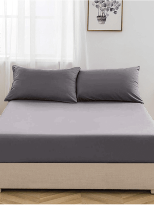 charcoal grey fitted bed sheet